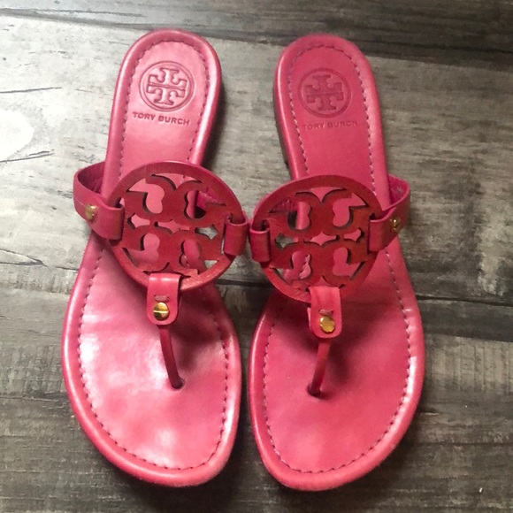 tory burch hot pink miller sandal